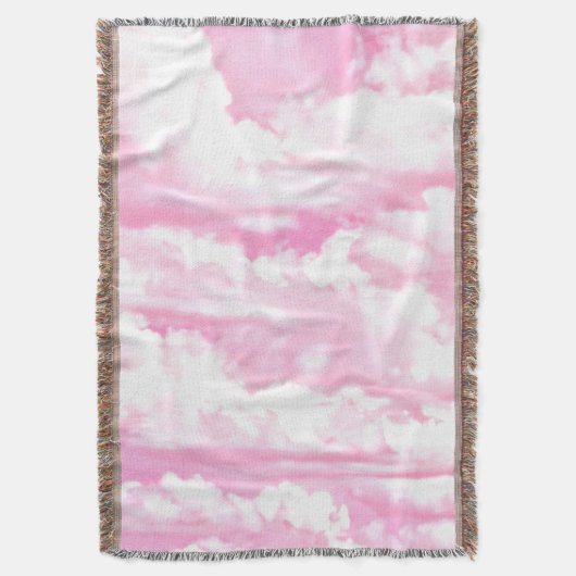 Pastel Pink Girly Clouds Decor Deken (Voorkant Verticaal)