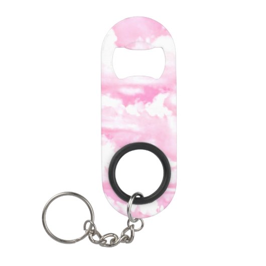 Pastel Pink Girly Clouds Decor Mini Flessenopener (Voorkant)