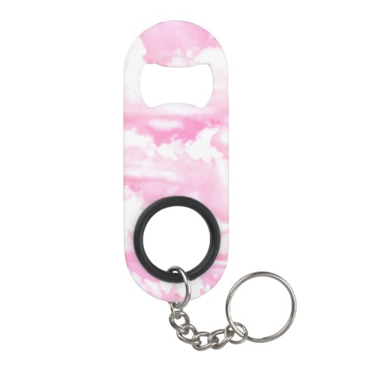 Pastel Pink Girly Clouds Decor Mini Flessenopener (Achterkant)