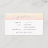 Pastel Pink Glam Logo Sjabloon Luxe Glitter Visitekaartje (Achterkant)