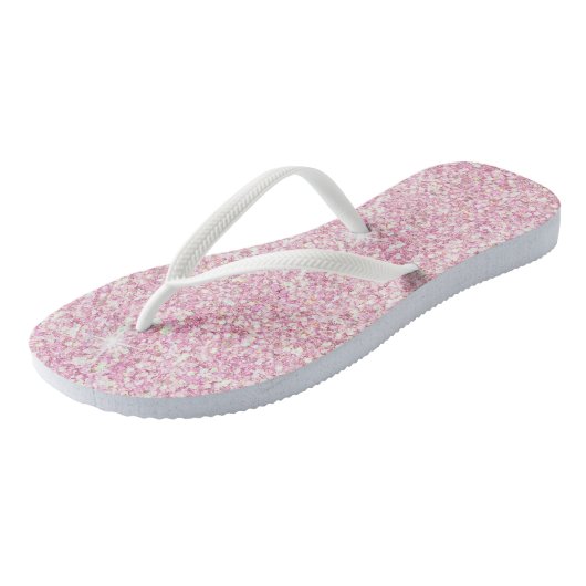 Pastel Pink Glitz en Glam Teenslippers (Schuin)
