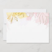 Pastel Pink Gold Floral First Heilige Communfoto Kaart (Achterkant)