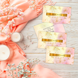 Pastel Pink Gold Grungy Dandelion Confetti Vip Visitekaartje