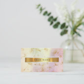 Pastel Pink Gold Grungy Dandelion Confetti Vip Visitekaartje (Staand voorkant)