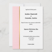  PASTEL PINK GOLD TRIM INVITATIE KAART (Voorkant)