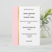  PASTEL PINK GOLD TRIM INVITATIE KAART (Staand voorkant)