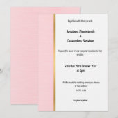  PASTEL PINK GOLD TRIM INVITATIE KAART (Voorkant / Achterkant)