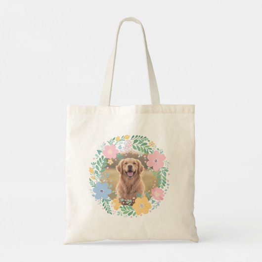 Pastel Pink Golden Retriever Custom Photo Tote Bag (Achterkant)