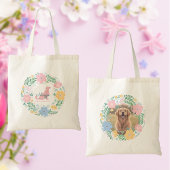 Pastel Pink Golden Retriever Custom Photo Tote Bag