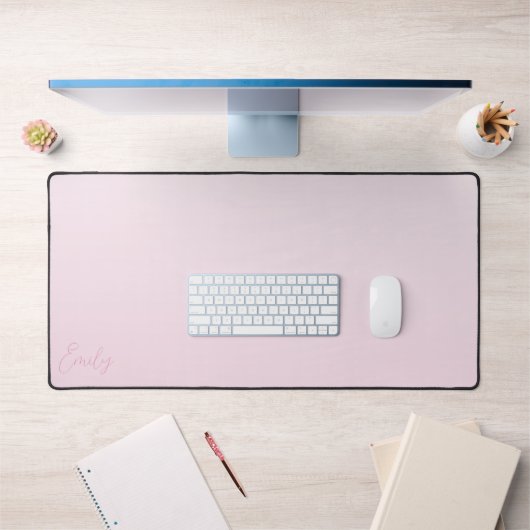 Pastel Pink Gradient Calligraphy Personalized Bureaumat (Kantoor 1)