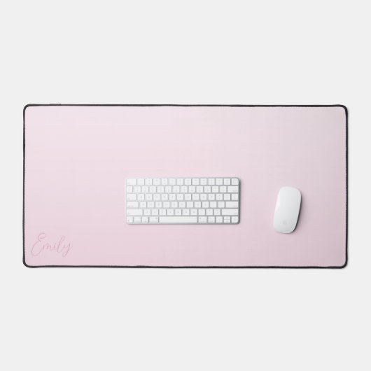 Pastel Pink Gradient Calligraphy Personalized Bureaumat (Keyboard & Muis)
