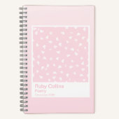 Pastel Pink Gradient Floral Aesthetic Notebook Notitieboek (Voorkant)