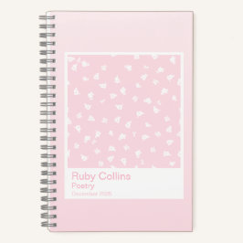 Pastel Pink Gradient Floral Aesthetic Notebook Notitieboek