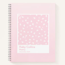 Pastel Pink Gradient Floral Aesthetic Notebook Notitieboek