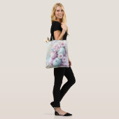 PASTEL PINK & GREEN EASTER EGGS & FLOWERS TOTE BAG (Op model)