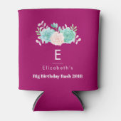 Pastel Pink & Green Floral Bouquet Birthday Blikjeskoeler (Voorkant)