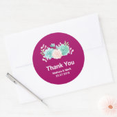 Pastel Pink & Green Floral Bouquet Dank u Ronde Sticker (Envelop)