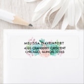 Pastel Pink & Green Floral Bouquet Etiket (Insitu)