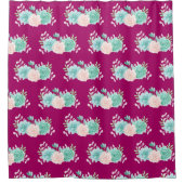 Pastel Pink & Green Floral Bouquet Pattern Douchegordijn (Voorkant)