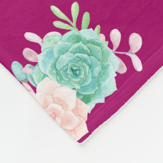 Pastel Pink & Green Floral Bouquet Pattern Fleece Deken (Hoek)