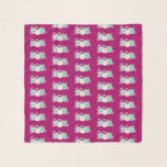 Pastel Pink & Green Floral Bouquet Pattern Sjaal<br><div class="desc">Een hoofddoek met een patroon ontworpen op een magenta achtergrond.  pastelbloem waterverf bouquet. De bloemen,  bladeren en sprietjes zijn pastelroze en groen. Creëer met waterverf verf en gedigitaliseerd. Verse en summiere.</div>