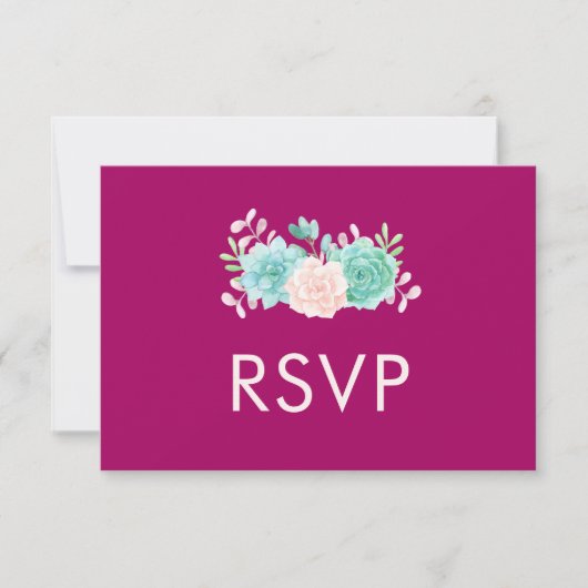 Pastel Pink & Green Floral Bouquet RSVP (Voorkant)