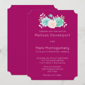 Pastel Pink & Green Floral Bouquet Wedding Kaart (Voorkant / Achterkant)