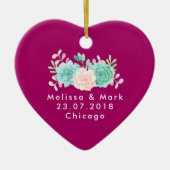 Pastel Pink & Green Floral Bouquet Wedding Keramisch Ornament (Voorkant)