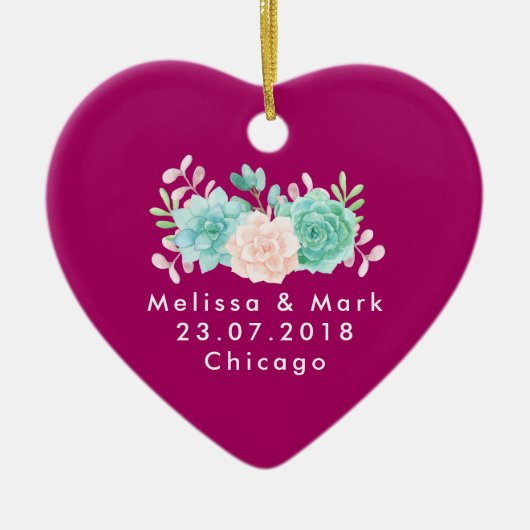 Pastel Pink & Green Floral Bouquet Wedding Keramisch Ornament (Voorkant)