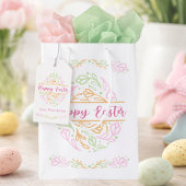Pastel Pink Green Floral Easter Egg Happy Easter Medium Cadeauzakje
