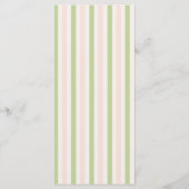 Pastel Pink & Green Stripes Retro Wedding Menu (Achterkant)