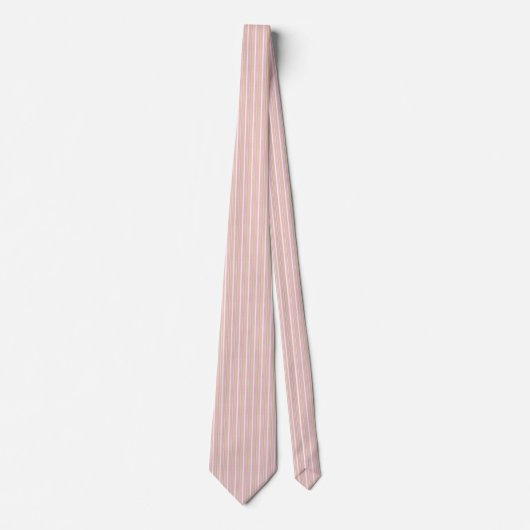 Pastel Pink Green Stripes Stropdas (Voorkant)
