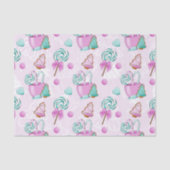 PASTEL PINK & GROENE LOLLIPOPS & CHRISTMAS COOKIES TISSUEPAPIER (Voorkant)