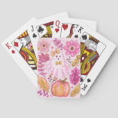 Pastel Pink Halloween Ghost Pokerkaarten (Achterkant)