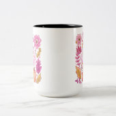 Pastel Pink Halloween Ghost Tweekleurige Koffiemok (Center)