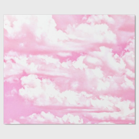 Pastel Pink Happy Clouds-decoratie Cadeaupapier (Vlak)