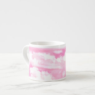 Pastel Pink Happy Clouds-decoratie Espresso Kop