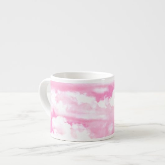 Pastel Pink Happy Clouds-decoratie Espresso Kop (Links)