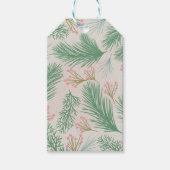 Pastel Pink Holly Christmas Cadeaulabel (Voorkant)