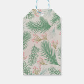 Pastel Pink Holly Christmas Cadeaulabel (Achterkant)