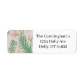 Pastel Pink Holly Christmas Etiket (Voorkant)