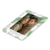 Pastel Pink Holly Christmas Magneet (Linkerzijde)