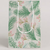 Pastel Pink Holly Christmas Medium Cadeauzakje