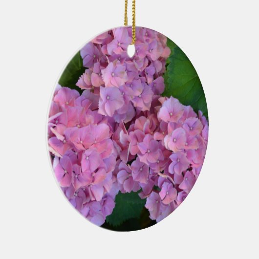 Pastel pink Hortensia hydrangea bloom Keramisch Ornament (Rechts)