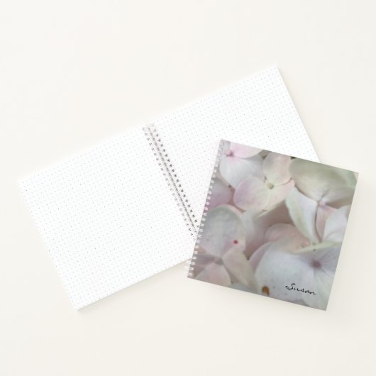 Pastel Pink Hydrangea Blossom Bullet Journal Notitieboek (Binnen)