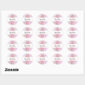 Pastel Pink Hydrangea Flower Hartelijk dank Ronde Sticker (Vel)