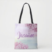  Pastel Pink Hydrangea Waterverf Tote Bag (Voorkant)