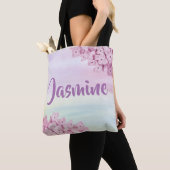 Pastel Pink Hydrangea Waterverf Tote Bag (Dichtbij)