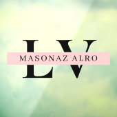 Pastel Pink Initial Personalized door sign Raamsticker (Vel 3)