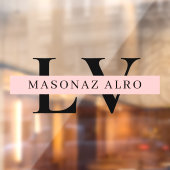 Pastel Pink Initial Personalized door sign Raamsticker (Vel 2)